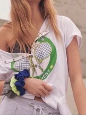 Free People Movement Tennis Club Henley Graphic Tee NWOT